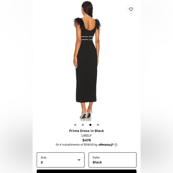 Prima Dress in Black, worn 1 time - Picture 3 of 6